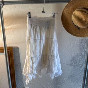 Y2K Speechless White Tiered Boho Ruffle Skirt